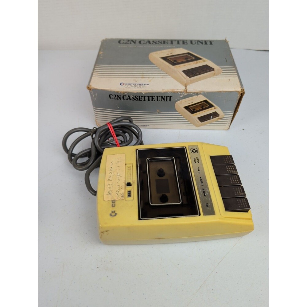 Commodore 1530 C2N Datasette Cassette Recorder/Player w/ Box & Cable